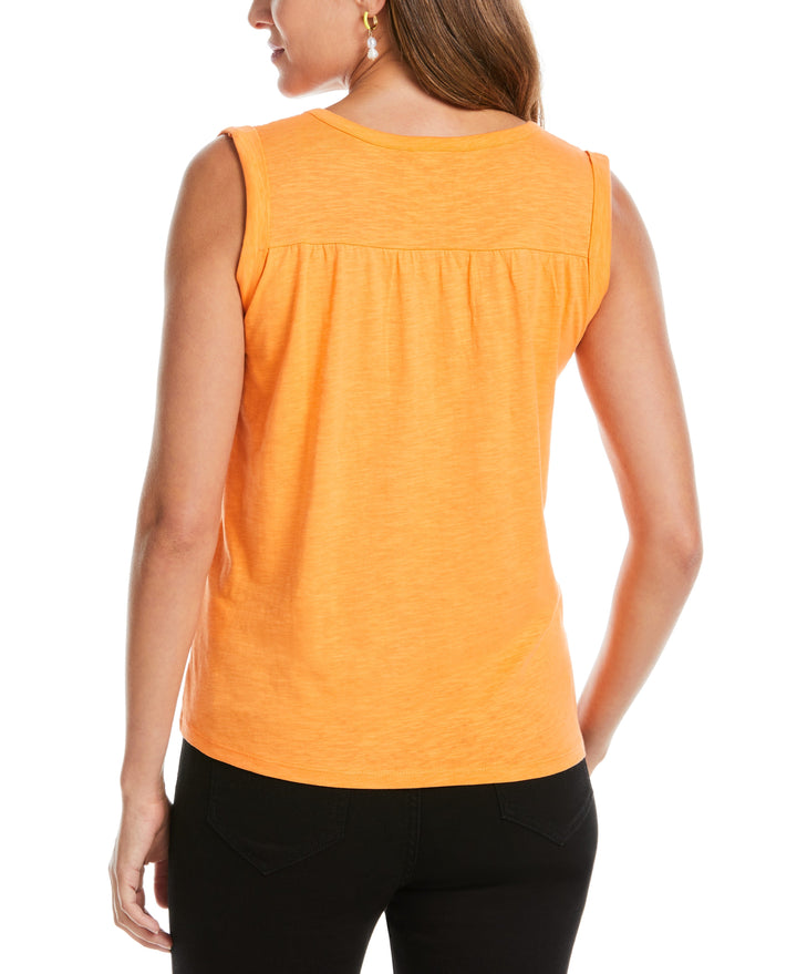 Solid Smocked V-neck Top (Bird Of Paradise) 