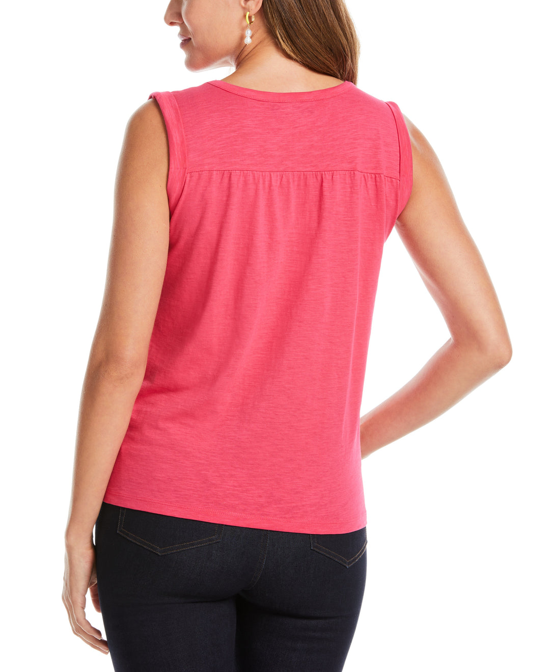 Solid Smocked V-neck Top (Innuendo) 