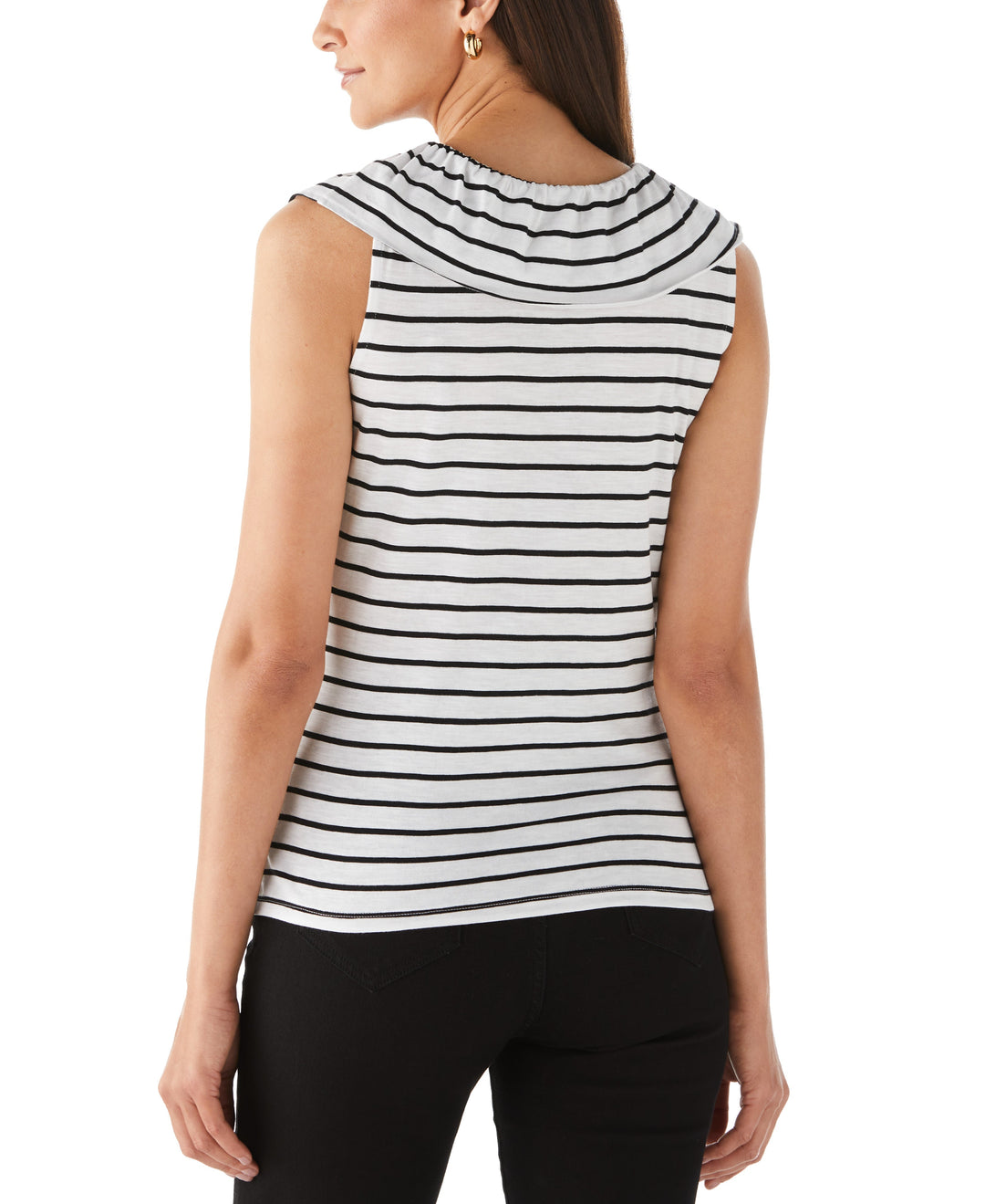 Stripe Ruffle Top (White) 