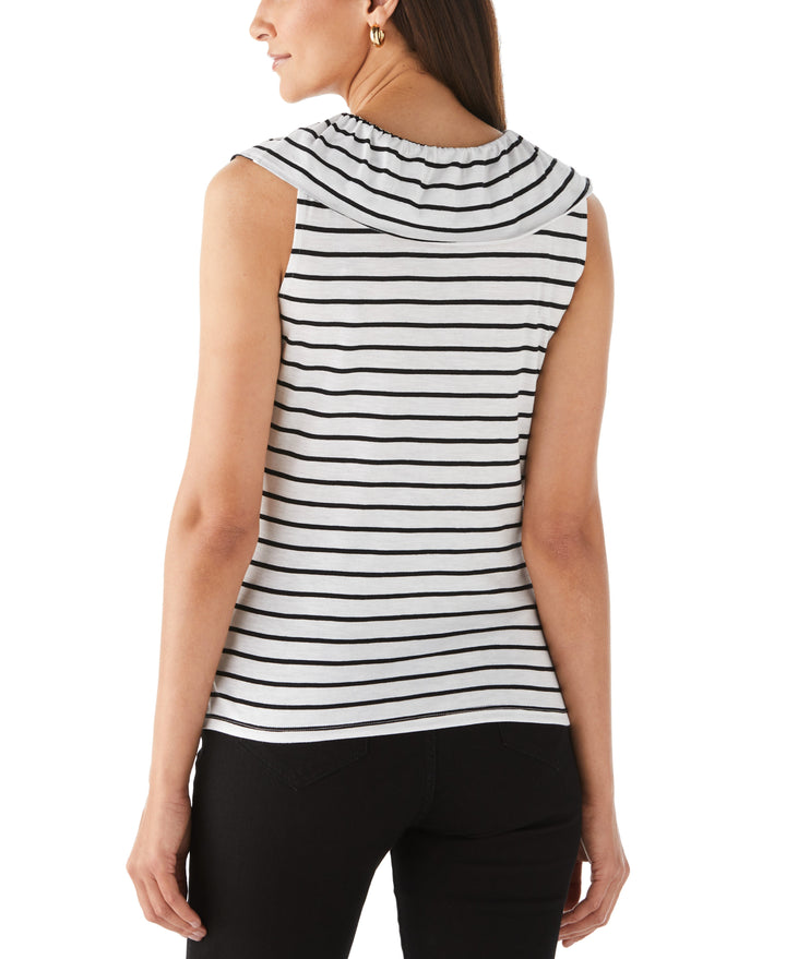 Stripe Ruffle Top (White) 