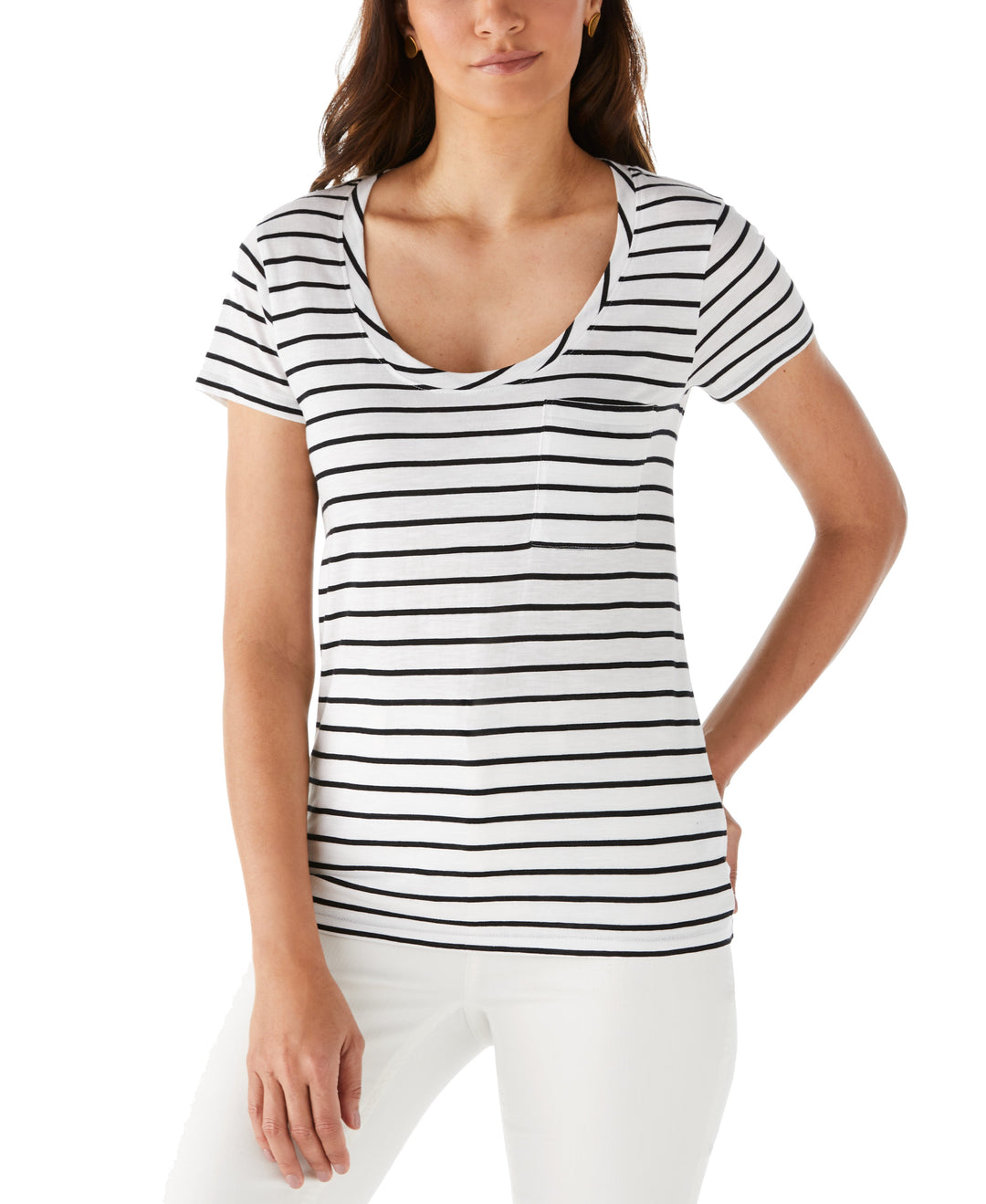 Stripe Slub Tee (White) 