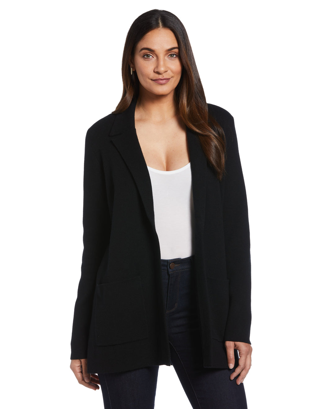 Sweater Knit Blazer (Black) 
